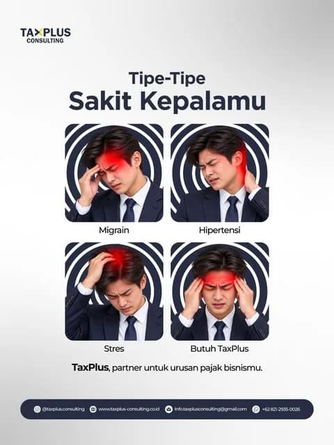 Post Instagram TaxPlus: Tipe-Tipe Sakit Kepalamu