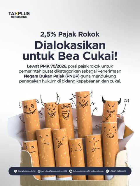 Post Instagram TaxPlus: 2,5% Pajak Rokok Dialokasikan untuk Bea Cukai