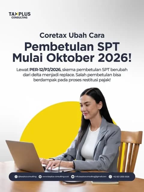 Post Instagram TaxPlus: Coretax Ubah Cara Pembetulan SPT Mulai Oktober 2026